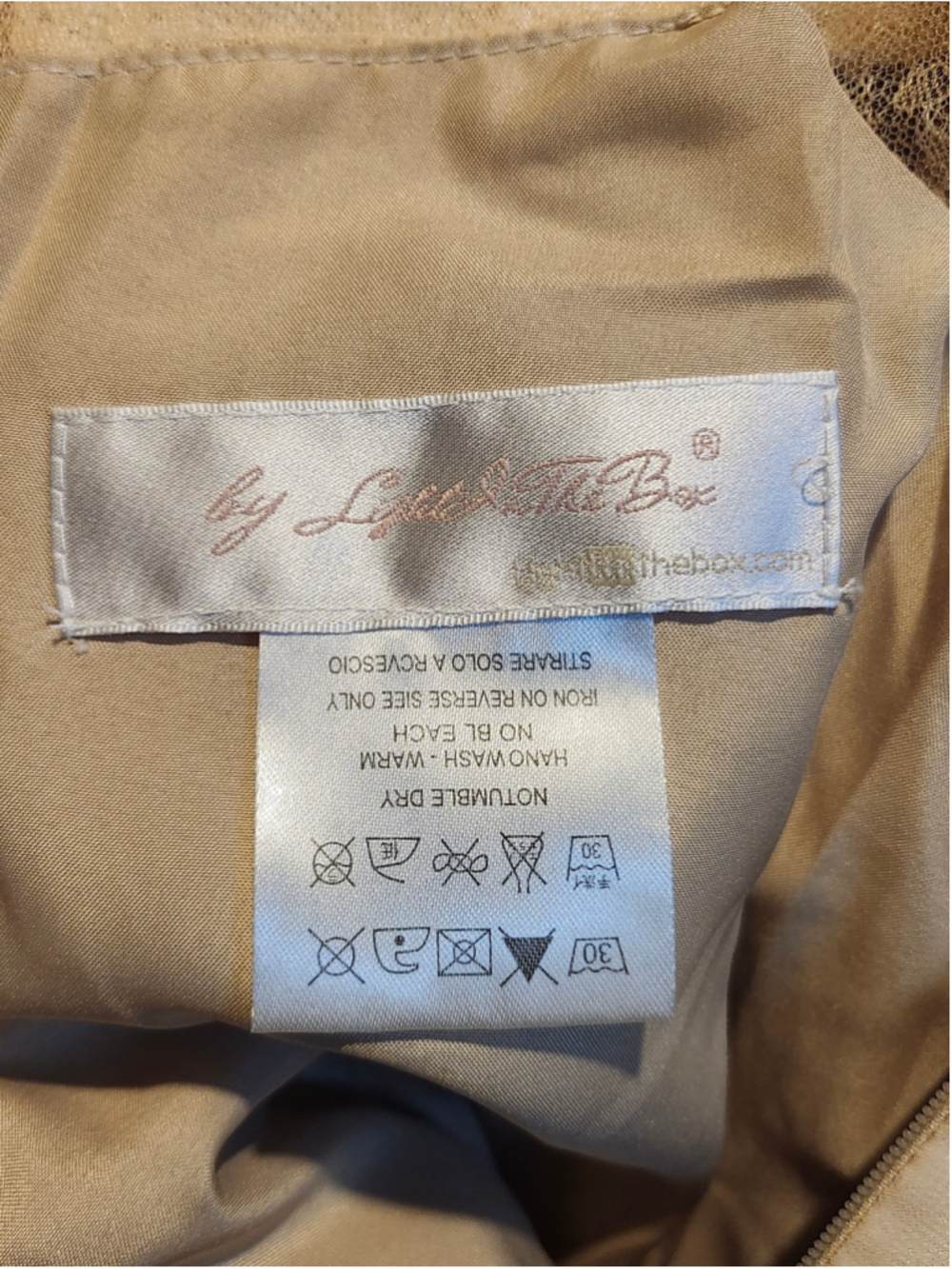Women's LightInTheBox Beige Prom Formal Wedding Dress 28in waist S or 4 - Picture 4 of 4